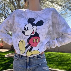 Mickey Mouse Disney Tie Dye Crewneck Pullover NWT
